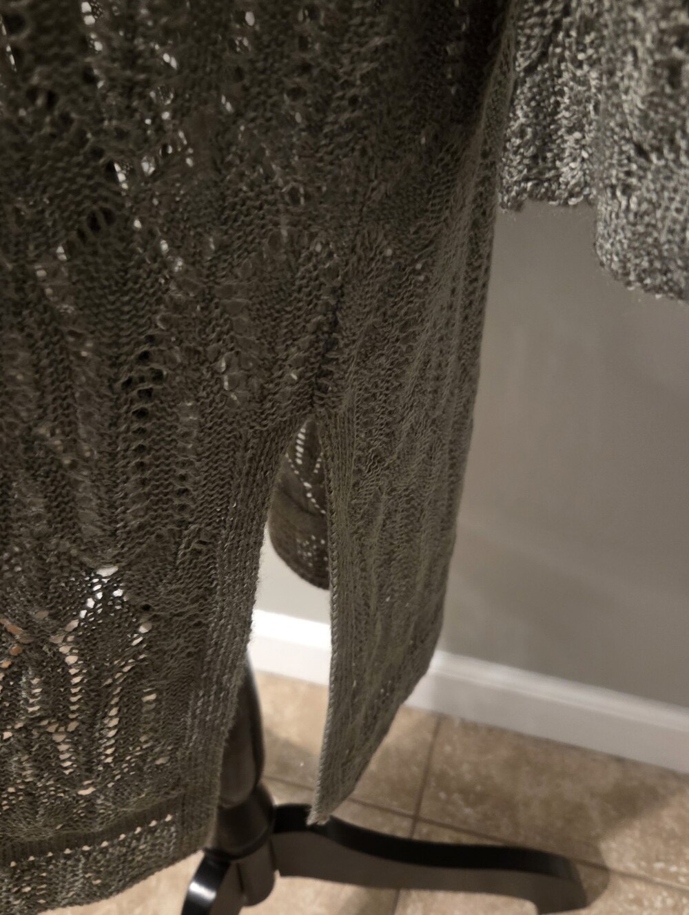 Olive Crochet Womens Boho Open Knit Longline Festival Cardigan Duster. Sz XL - Picture 5 of 8